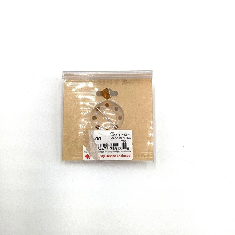 Pet Friends Rescued Ribbon Pin Silver Gold Tone Paw‎ Print Rhinestone Brooch